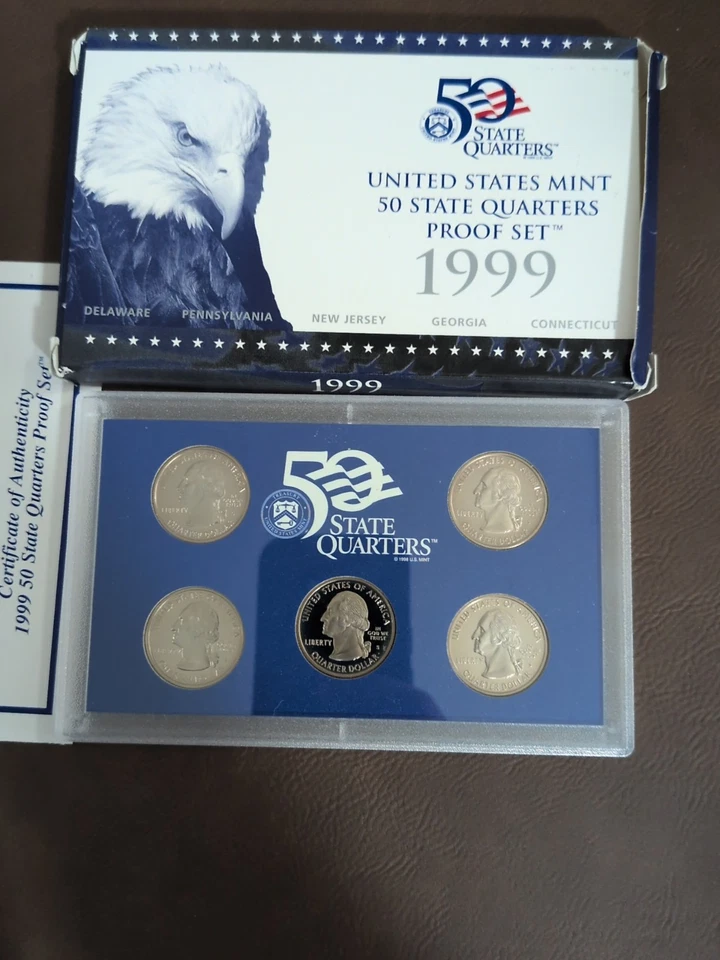 1999 S 5 Coin Quarter Proof  Set - Image 2 of 2