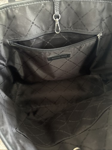 Michael Kors Jet Set Travel Black White Grey Stripe Large Tote - Picture 5 of 9