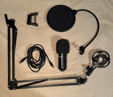 USB Plug Play 192kHz/24Bit Microphone with Adjustable Boom Arm And Pop Filter
