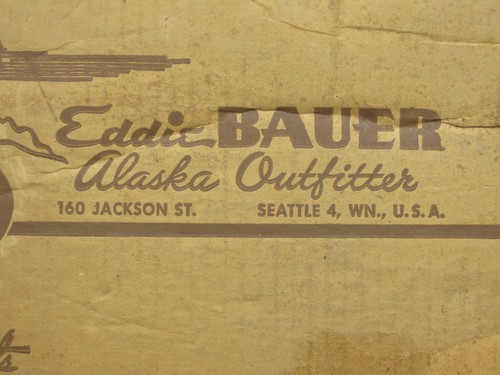 SELTEN 1950er Eddie Bauer Alaska Outfitters Versandkarton Daunenjacke Hose 22"x16" - Bild 4 von 17