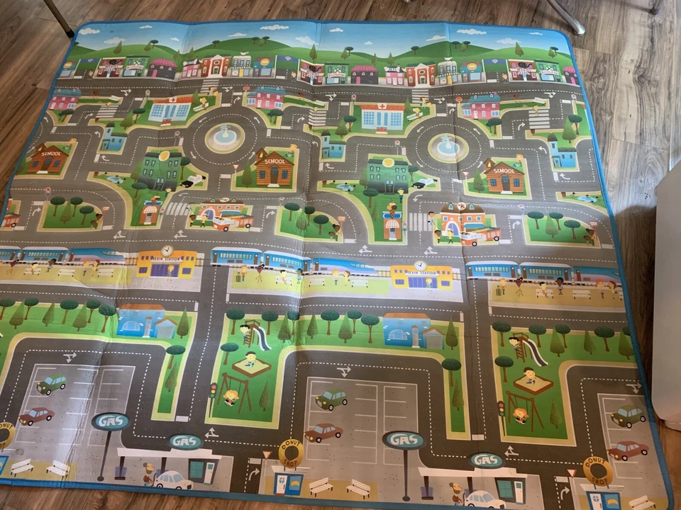 Alfombra de Juego Prince Lionheart - Diseño Ciudad/ABC Doble Cara Impermeable Limpieza Duradera Foto 2 de 3