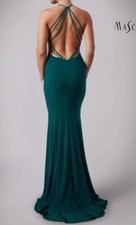 Mascara MC181360G size 4 green forest Sparkle strap back Evening dress NWT