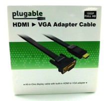 Plugable HDMI to VGA Adapter, 6 Foot Converter Cable Up to 1920 x 1080 60Hz 