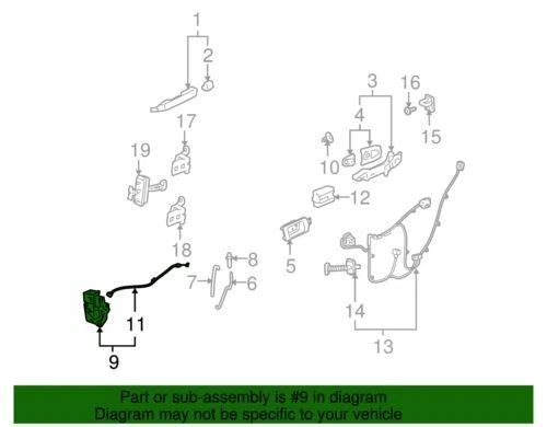 Cerradura de puerta trasera genuina GM 2005-2011 Cadillac STC CTS Base 22741953 Foto 2 de 2