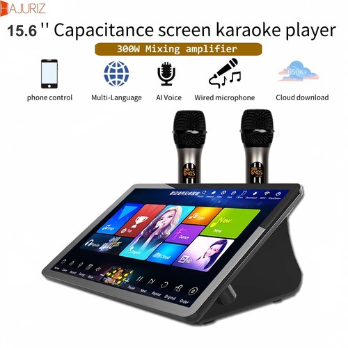 HAJURIZ 5in1 4TB HDD 60K 300W Mischverstärker 15,6'' Bildschirm Karaoke Player 卡拉OK