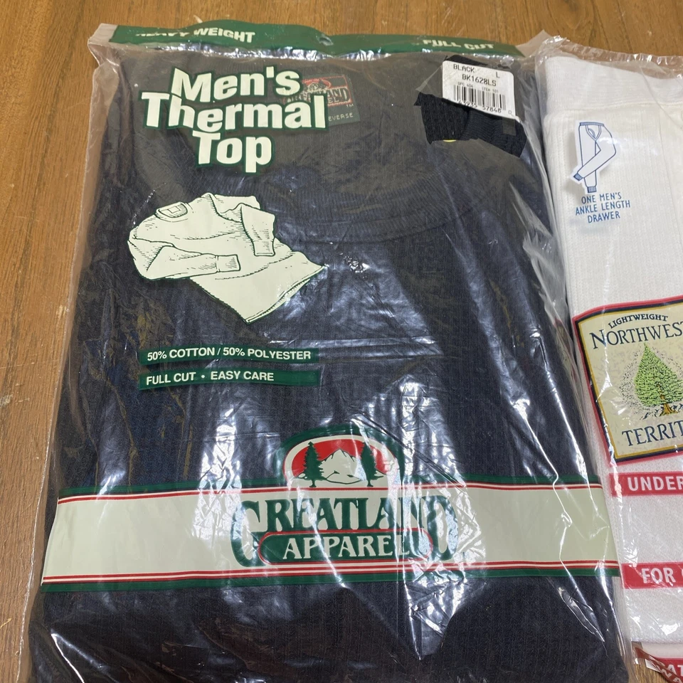 Vintage Thermal Long John Shirt & Pant Set Men's Large NEW READ - Image 2 of 4