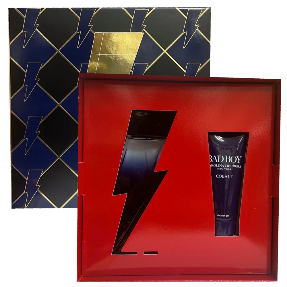 CH BAD BOY COBALT 2PC MEN GIFT SET 3.4OZ EDP 3.4OZ SHOWER GEL