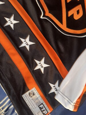 FTP Made In Hell Hockey Jersey Black Orange Large