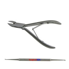 Podiatry Kit of Nail Splitters 4.5" Nail Curettes Double End Cup Tips