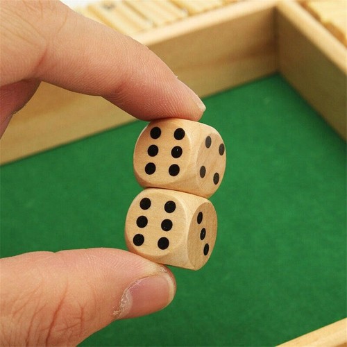4 Players Shut The Box Wooden Traditional Pub Dice Family Kids Childrens Game - Picture 6 of 7