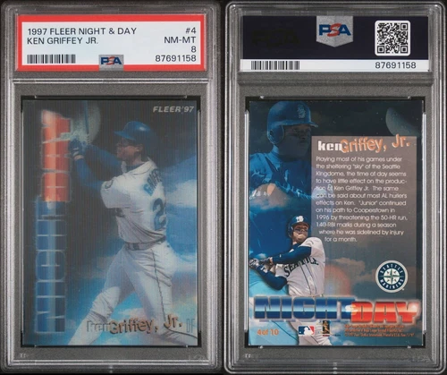 1997 Fleer Night & Day #4 Ken Griffey Jr. PSA 8