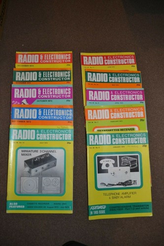 Vintage Radio Constructor Magazine 1973 (missing Mar, Aug) job lot 10 mags - 第 1/1 張圖片