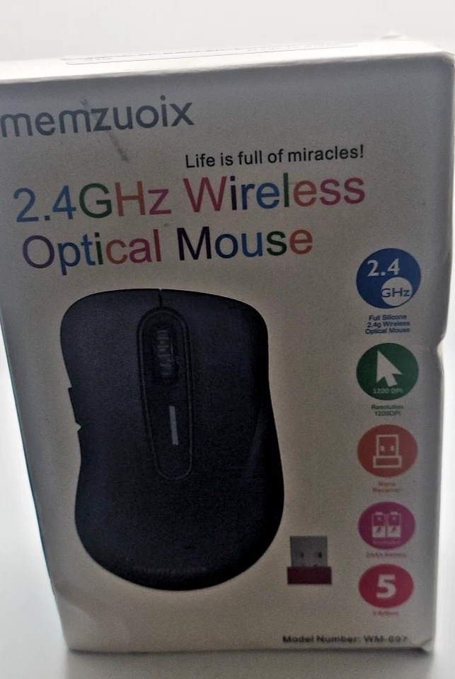 memzuoix 2.4G Wireless Mouse 1200 DPI Mobile Optical Cordless Mouse with USB (A1 - Image 3 of 4