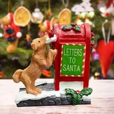 LEMAX CHRISTMAS VILLAGE HOUSE ACCESSORIES - DOG LETTERS TO SANTA FIGURE