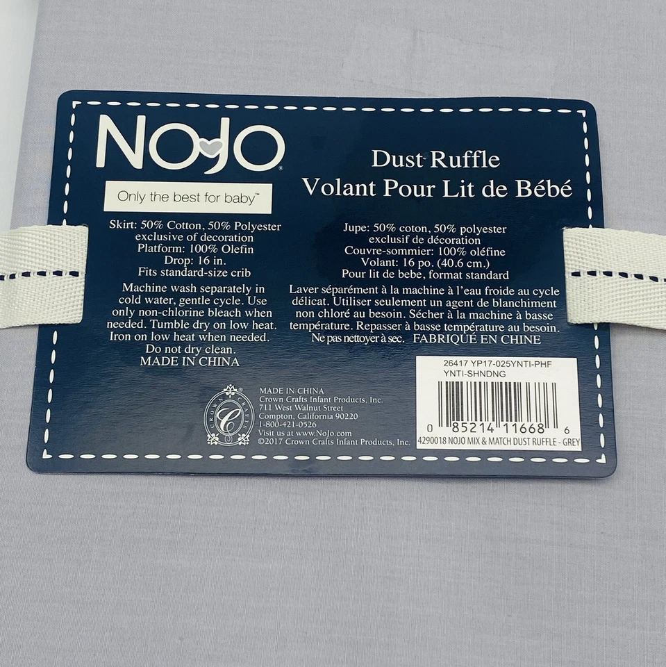 NoJo Azteca Mezcla y Combina Cuna Infantil Falda/Volantes Polvo con Borde Bordado Foto 3 de 3