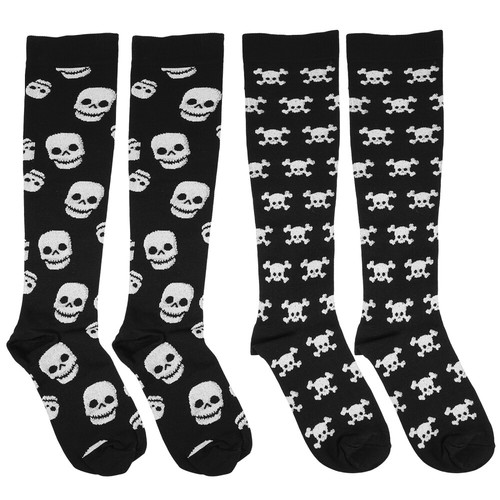2 Paires Chaussettes Halloween Sanglantes - Hautes Au Genou, Effet 3D, Polyester Confortable