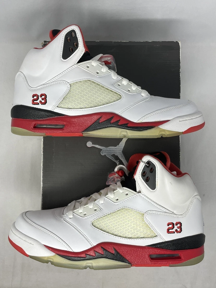 Air Jordan 5 Retro ‘Fire Red’ 2006 136027 162 White/Fire Red-Black Size 10