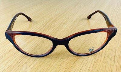 Womens Bon Vivant Prescription Designer Eyeglasses Frames Handmade In Italy Bon Vivant FIFI Navy/Blonde Cat Eye Full Rim Eyeglasses 52  main image 3