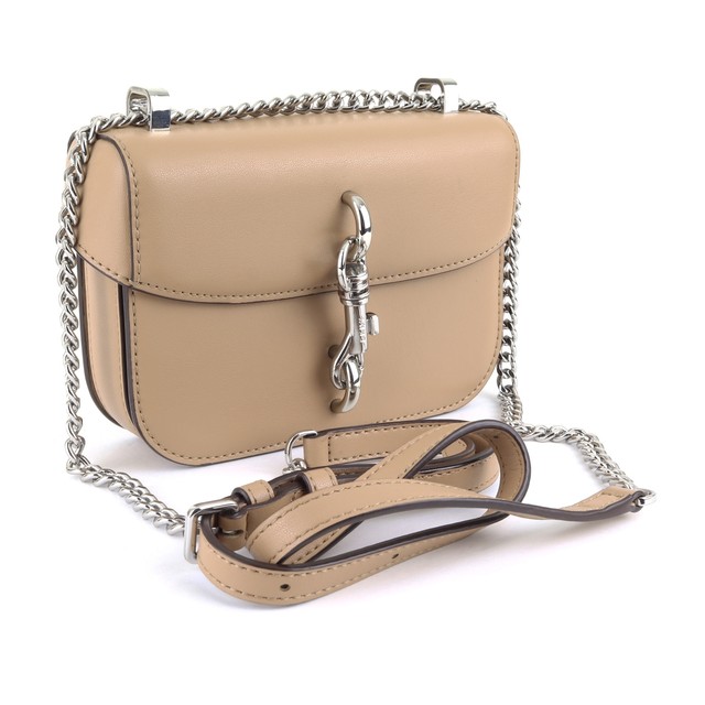 DKNY Ink Mini Leather Flap Crossbody Purse / Shoulder Bag 178, Beige