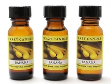 3 Banana 1/2oz Premium Grade Scented Fragrance Oil Crazy Candles