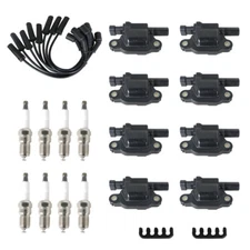 8 Pcs UF413 Ignition Coil + 41-962 Spark Plug + 9748UU Wire For Chevrolet GMC V8
