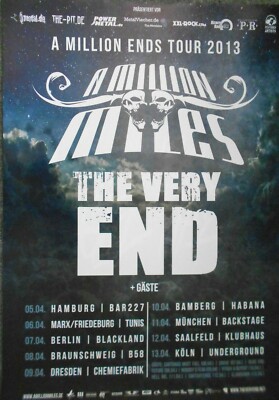 A MILLION MILES 2013 TOUR - orig. Concert Poster - Konzert Plakat - DIN A1