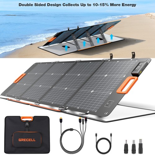 GRECELL 120W Portable Bifacial Solar Panel for RV Trip Power Station Generator - Picture 9 of 14