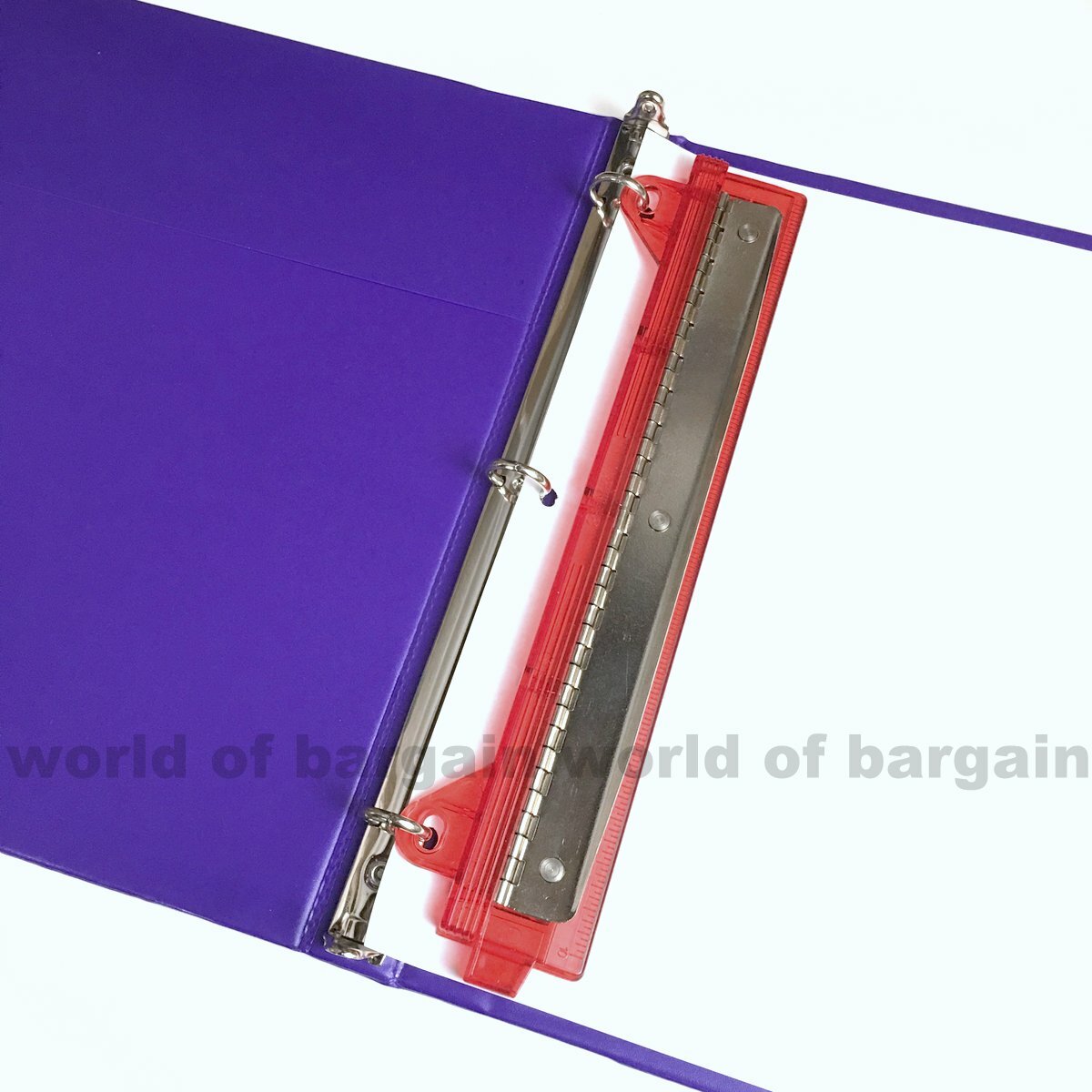 3 Hole Paper Puncher Fits Standard 3Ring Binder 1/4" Punch 10" Ruler