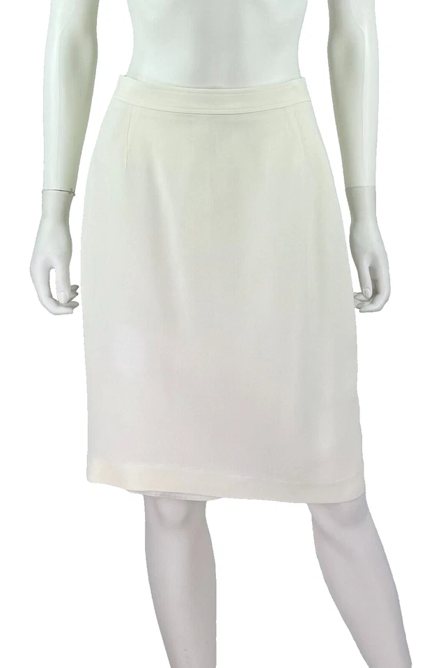 Valentino 6 US 42 IT M Ivory Silk 2 Pc Skirt Suit Blazer Jacket Coat Lined AS IS - Image 2 of 4