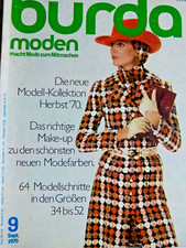vecchio quaderno moda Burda edizione 9 del 1970 completo di istruzioni + modelli di taglio