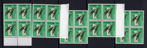 1969 Primary Industry 15c Timber 5 x Blocks of 4 MNH