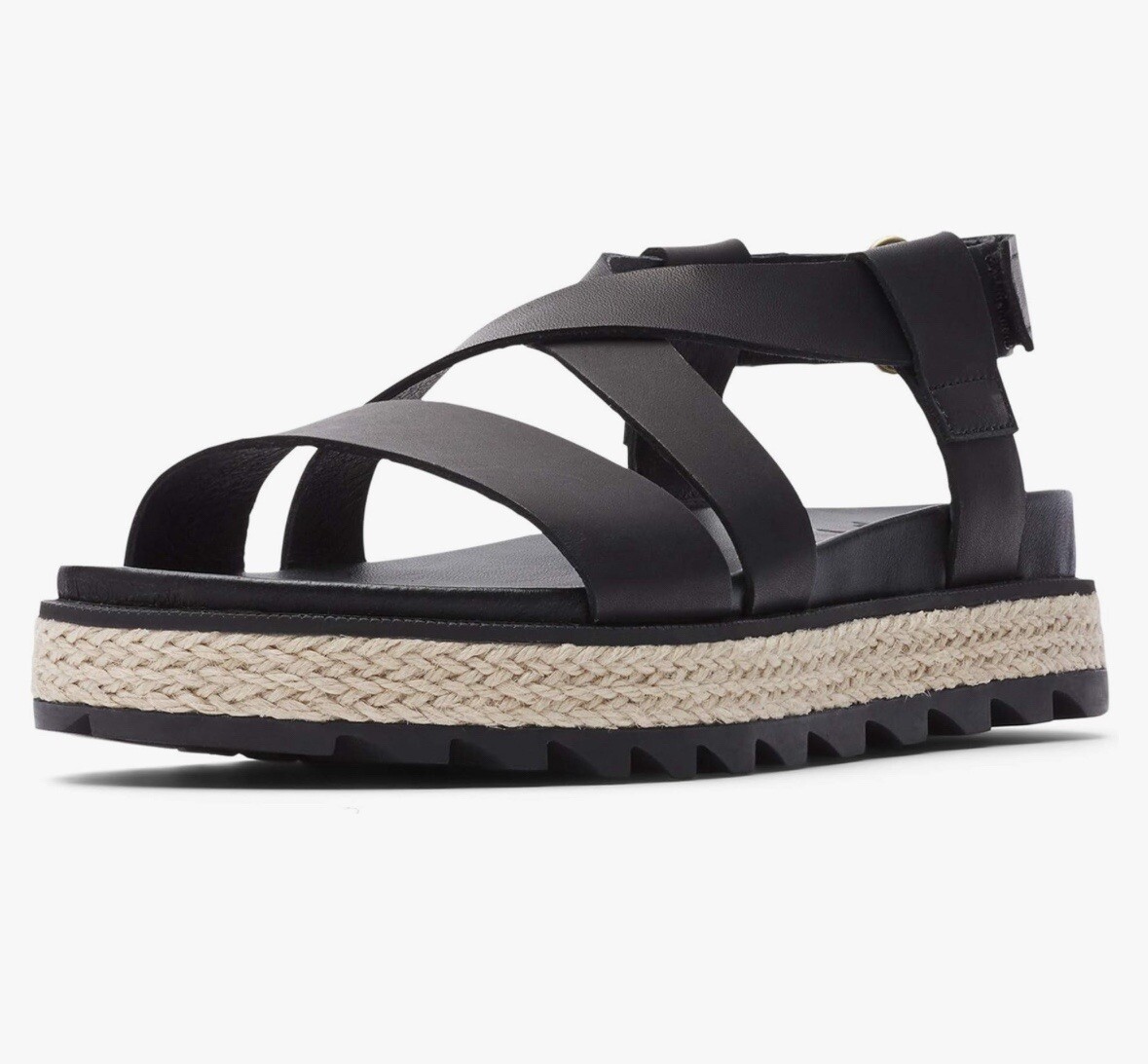 Sorel Roaming Criss Cross Leather Jute Sandals