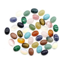 100pcs 10X14mm Natural Stone Mixed Oval CAB CABOCHON Beads for Jewelry Making