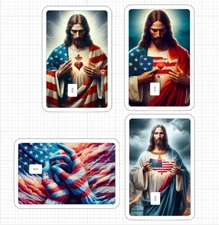 Jesus Christ Loves America Credit Debit ATM Card Skin Sticker Christian Trump US