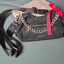 Madden NYC Black Small Women's Chain Crossbody Handbag w/Red Bow