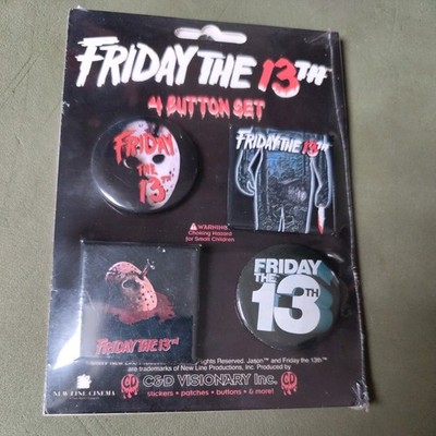 Freitag der 13. Friday The 13th 4 Button Set New Rare C & D Visionary Inc.