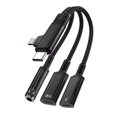 USB C To 3.5mm Audio Charging Adapter Cable OTG Splitter for iphone Android