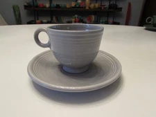 Vintage 1950's Fiesta Fiestaware Gray Cup and Saucer VGC Minty