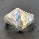 Mexico Sterling Silver Hammered Abstract Heavy ring size 8 Vintage