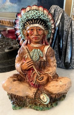 Vintage 1972 Universal Statuary Corp Native American Indian Chief 