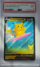 Pokémon TCG Surf Pikachu V Celebrazioni Ultra Rara Holo 008/025 PSA 9
