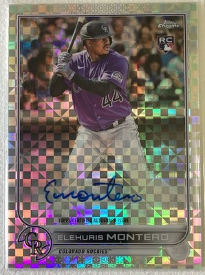 2022 Topps Chrome Update X-Fractor Auto RC Elehuris Montero Rockies AC-EM /125