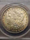 1896 ANACS MS64 🌈 RAINBOW TONED MORGAN DOLLAR 90% SILVER