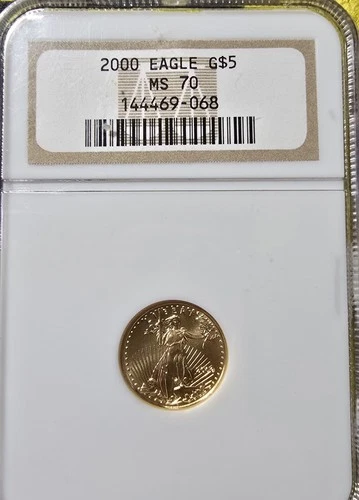 American Gold Eagle G$5 2000 NGC MS 70 Uncirculated 1/10 oz
