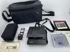 Vintage Minolta Instant Pro Camera With Pro Close-Up Accessory In Case TESTED