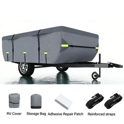 Pop Up Folding Camper Cover Upgraded 7 Layers Top Tent Fits 10' - 12' Trailers