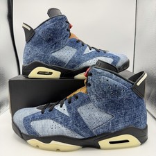 Preowned Air Jordan 6 Washed Denim SIZE 9.5 OG ALL Jordan 6 Retro Washed Denim for Sale - Authenticity  main image 3
