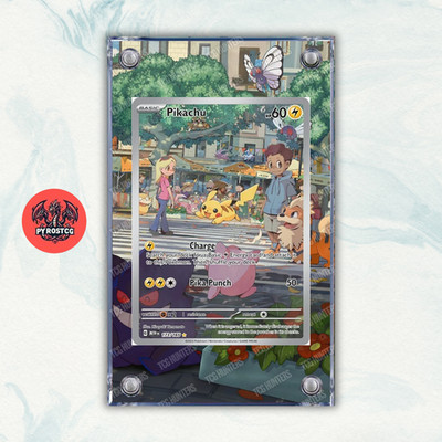 Pokémon Magnetisches Teak Acryl Extended Art - Pikachu MEW 173 IR | Display Case