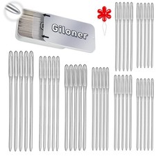 Giloner Large-Eye Blunt Tip Hand Sewing Supplies Set - 40pcs, 8 Sizes silver