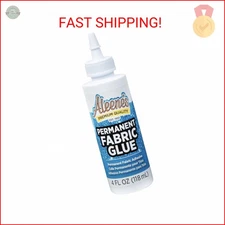 Aleene's Permanent Fabric Glue 4 fl oz, Machine Washable Adhesive, No-Sew Strong